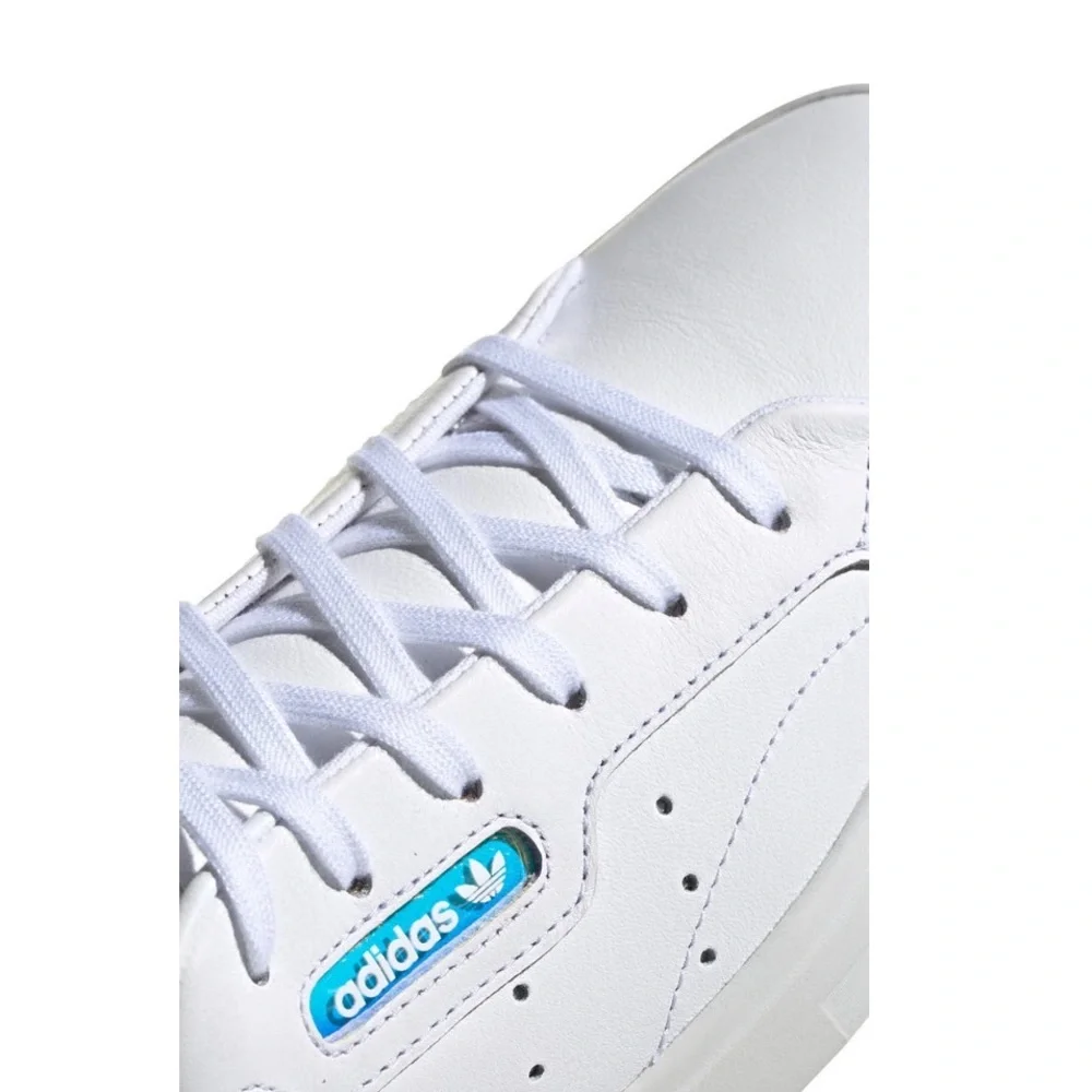 Adidas Sleek White Leather Sneakers - Picture 7 of 11